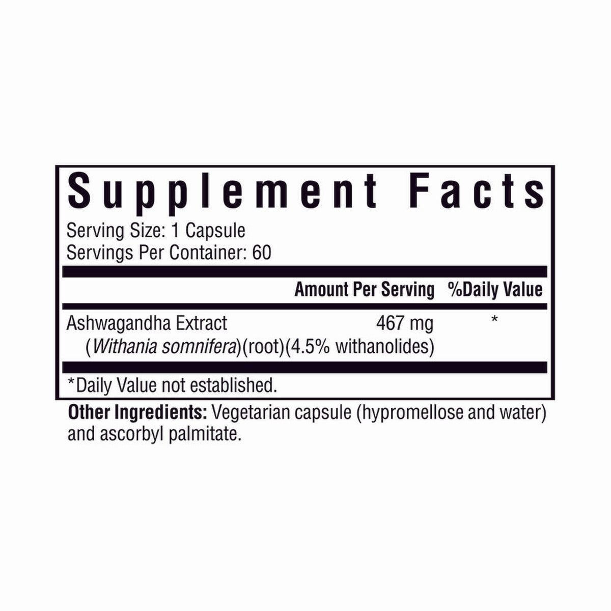 Ashwagandha extract - 60 capsules